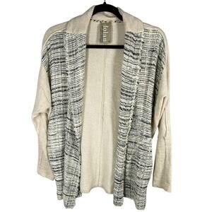 Dolan Left Coast, Size XS, Oatmeal & Blue Mixed Media Open Cardigan, Metallic